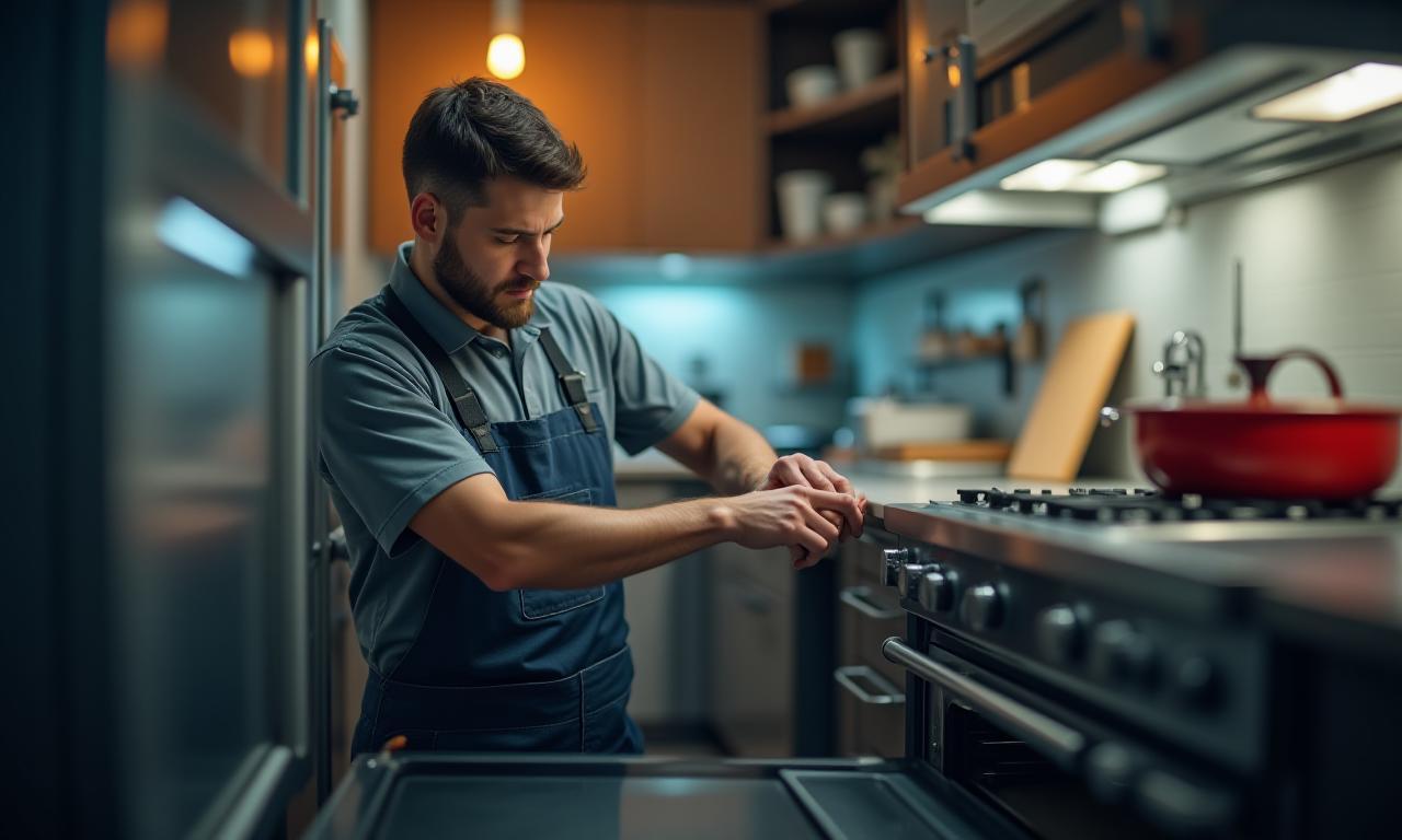Tecnico CasaFix che ripara un forno in cucina